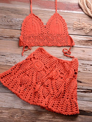 Load image into Gallery viewer, Crocheted Halter Top and Skirt Set
