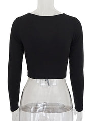 Load image into Gallery viewer, V Neck Long Sleeve  Ruched Lace Up Top
