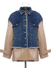 Load image into Gallery viewer, Mix Denim Coat
