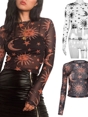 Load image into Gallery viewer, Sun &amp; Moon Sheer Mesh Top
