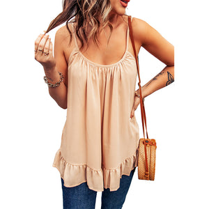 Ruffled Spaghetti Strap Tank