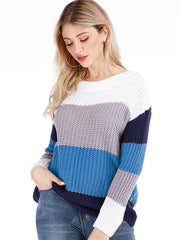 Load image into Gallery viewer, Long Sleeve Color Block Sweater
