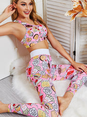 Load image into Gallery viewer, Junk Food Printed Matching Sports Bra and Leggings
