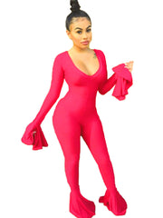 Load image into Gallery viewer, Ruffled Sleeve Jumpsuit
