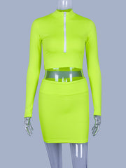 Load image into Gallery viewer, Long Sleeve Shirt &amp; Mini Skirt Set
