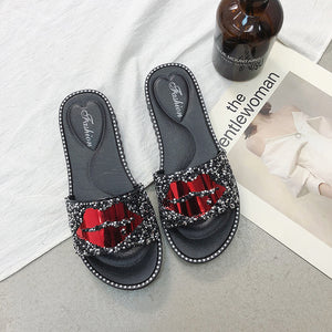 Lip Rhinestone Sandals