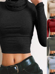Load image into Gallery viewer, Turtle Neck Crop Top
