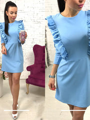 Load image into Gallery viewer, Ruffled Long Sleeve Dress
