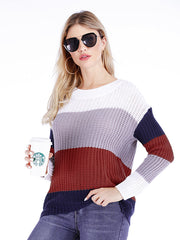 Load image into Gallery viewer, Long Sleeve Color Block Sweater
