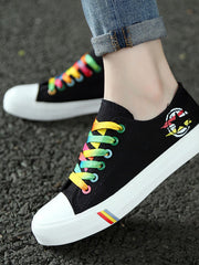 Load image into Gallery viewer, Canvas Sneakers with Rainbow Laces
