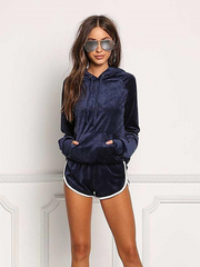 Load image into Gallery viewer, Velvet Long Sleeve Sweater &amp; Shorts
