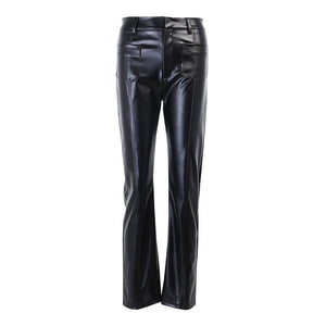Faux Leather Pants W/ Pockets