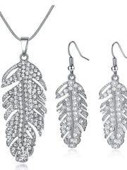 Load image into Gallery viewer, Rhinestone Wings Necklace &amp; Earring Set
