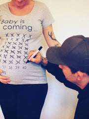 Load image into Gallery viewer, Baby Is Coming Pregnancy T-shirt

