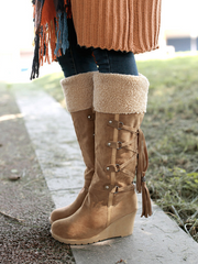 Load image into Gallery viewer, Women&#39;s Knee High Wedge Heel Boots
