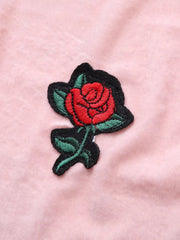 Load image into Gallery viewer, Rose Embroidered Velvet Halter Top and Shorts Set
