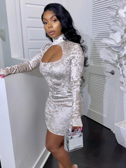 Load image into Gallery viewer, Sexy Velvet Dresses Woman Long Sleeve Bodycon
