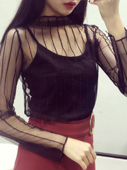 Load image into Gallery viewer, Sheer Lace Long Sleeve Shirts
