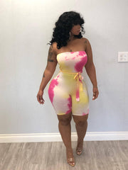 Load image into Gallery viewer, Tie-dyed chest-wrap jumpsuit
