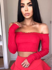 Load image into Gallery viewer, Off Shoulder Crop Top 
