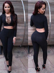 Load image into Gallery viewer, Long Sleeve Crop Top And Pants Sets
