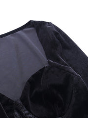 Load image into Gallery viewer, Front Lace-Up Velvet Top
