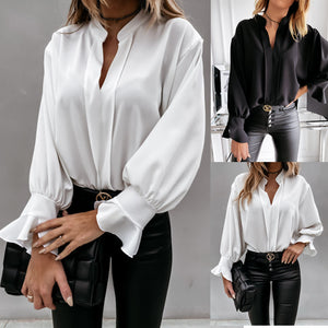 Ruffled Long Sleeve Blouse