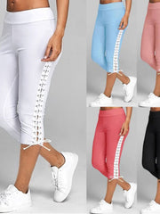 Load image into Gallery viewer, Lace-Up Side Capris
