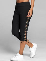 Load image into Gallery viewer, Lace-Up Side Capris
