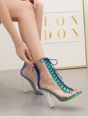 Load image into Gallery viewer, Transparent Boots High Heel Sandals
