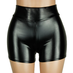 High Waist Leather Shorts