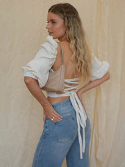 Load image into Gallery viewer, Long Sleeves Off Shoulder Crop Top
