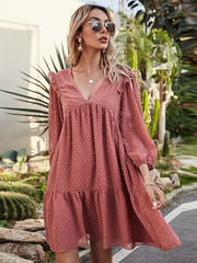 Load image into Gallery viewer, Long Sleeve  V-Neck Dress
