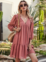 Load image into Gallery viewer, Long Sleeve  V-Neck Dress
