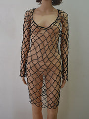 Load image into Gallery viewer, Crochet Mesh Coverup
