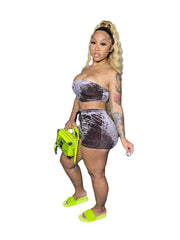 Load image into Gallery viewer, Velvet Tube Top &amp; Shorts
