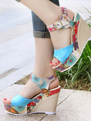 Load image into Gallery viewer, Floral high heel women sandals
