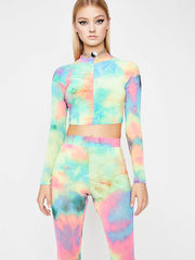 Load image into Gallery viewer, Tie-dyed zip top trousers
