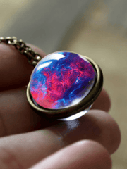 Load image into Gallery viewer, Galaxy Double Sided Pendant Necklace - vendach
