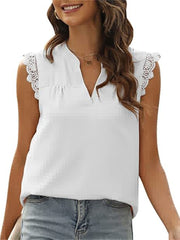 Load image into Gallery viewer, Lace Sleeves V-Neck Top
