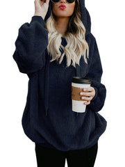 Load image into Gallery viewer, European and American long-sleeved hooded solid color sweater
