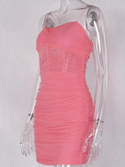 Load image into Gallery viewer, Sheer Midsection Ruched Dress
