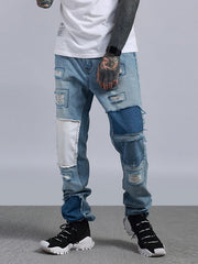 Load image into Gallery viewer, Old School Style Patches jeans
