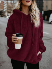 Load image into Gallery viewer, European and American long-sleeved hooded solid color sweater
