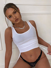 Load image into Gallery viewer, Drawstring thread high waist camisole
