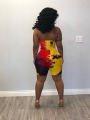 Load image into Gallery viewer, Tie-dyed chest-wrap jumpsuit
