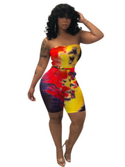 Load image into Gallery viewer, Tie-dyed chest-wrap jumpsuit
