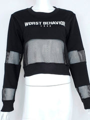 Load image into Gallery viewer, Printed Mesh Splicing Sweater
