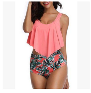 Floral Print U Neck Tankini Set