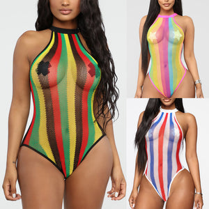 Multicolor Striped Bodysuit